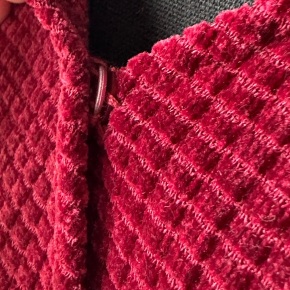 Simplee Apparel Red Ribbed Wrap Dress with Bishop Sleeves nwt - Picture 7 of 9